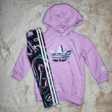Adidas Sportswear Hoodie  Leggings 2 Piece Outfit Set Purple Girls Size 4T NWT