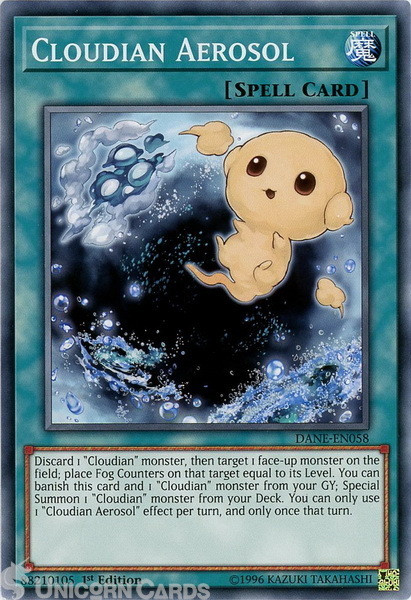 DANE-EN058 Cloudian Aerosol Common 1st Edition Mint Yu-Gi-Oh! Card