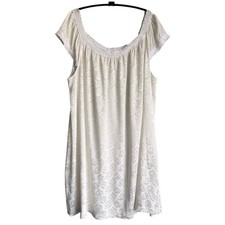 Vintage Oscar de la Renta Neiman Marcus Cream Textured Nightgown Size Large EUC