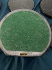 Vintage Nvr Used Green Marble Coasters Set Cork Back Set of 5 Holder MCM Decor — photo 7