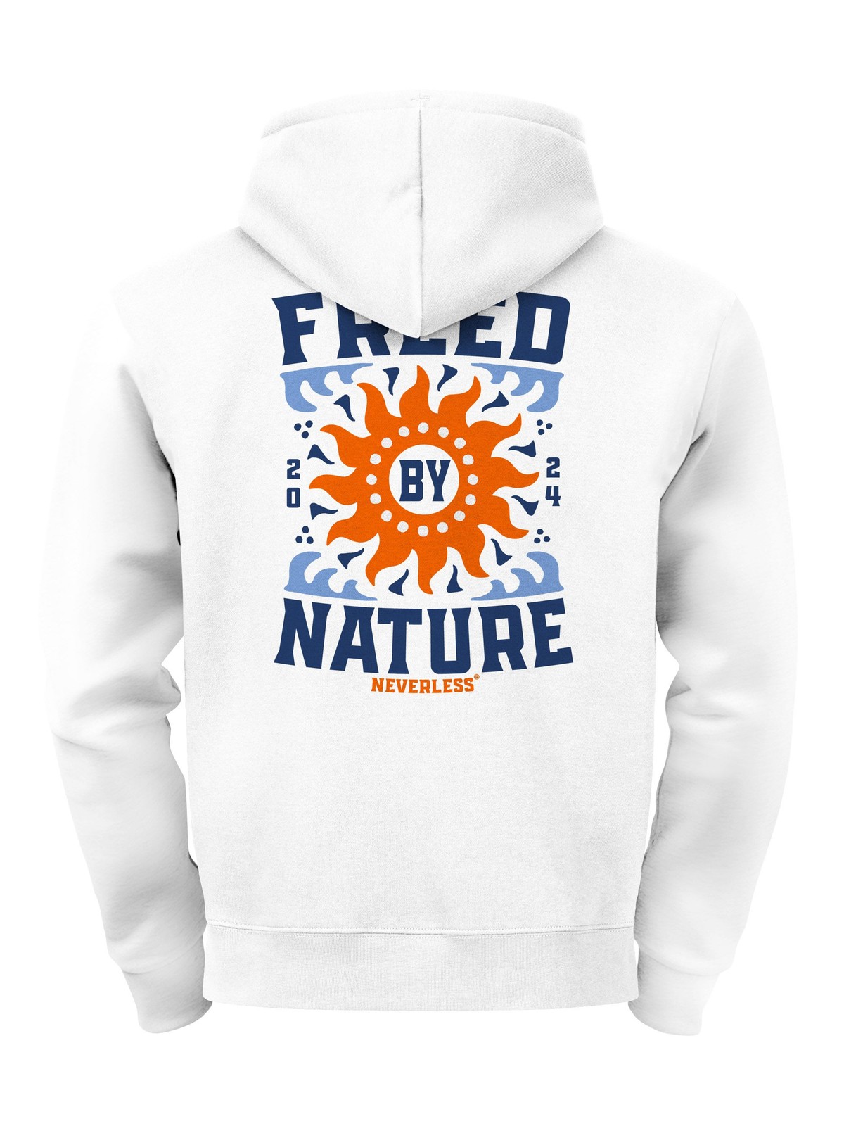 Herren Backprint Freed by Nature Kapuzensweatshirt mit Sonne Motiv 12190₽