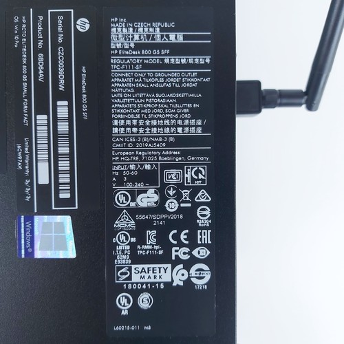 HP EliteDesk 800 G5 Tower PC i5-9500 16GB RAM 512GB SSD DVD Win11 Pro (G) - 第 8/11 張圖片