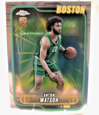 2024-25 Topps Chrome Basketball Card #107 Green Prizm/Anton Watson/Boston/Mint