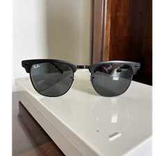 Ray-Ban RB3716 Clubmaster Black Frame Gray Tinted Lightweight Men's Sunglasses