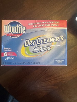 Woolite Dry Clean At Home By Dry Cleaner's Secret 6-Pack Cloths - New!