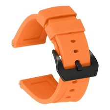 Silicone Watch Bands 26mm Soft Watch Band with Black Buckle, Orange
