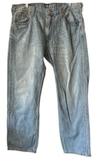 Levis 569 Loose Straight Jeans Mens 38x34 Blue Light Wash Denim Baggy Grunge Y2K