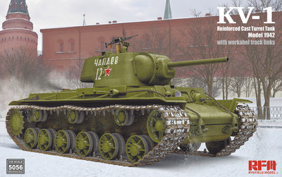 RYEFIELD MODEL RM-5056 1/35 Scale KV-1 Reinforced Cast Turret TankModel 1942
