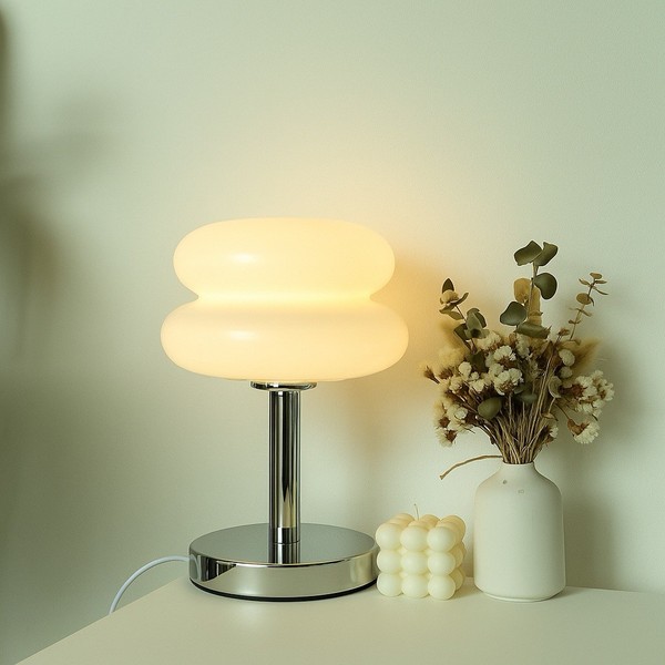 Lámpara de Mesa Crista Vintage | Luz de Noche USB Regulable