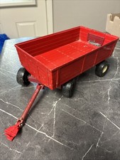 ERTL 4.5" X8”Red Metal Farm Tractor Trailer Wagon Pressed Steel Made in USA Iowa