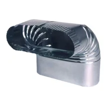 Master Flow 6 in. x 9 in. 90-Degree Oval Vertical Elbow OV90E6 Galvanized Steel
