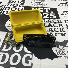 Snapchat Spectacles (Black) (w/ Yellow Case, Rag, & Charger)