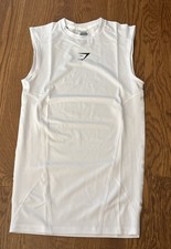 GYMSHARK Element Baselayer Tank in White - Size XS Compression Fit