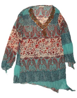 Bluoltre Damen Strand Etuikleid UK 16 Large grün Paisley SH04