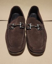 Salvatore Ferragamo Flori Brown Suede Gancini Horsebit Loafers Men  s US 8.5 D