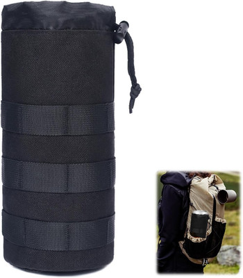 Flaschenhalter-Tasche für Rucksack, 1 Stück, ca. 24 × 10 cm, 1000D Nylon, schwar