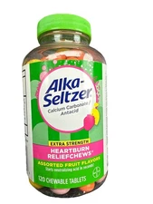 Alka Seltzer Extra Strength Heartburn Relief Chews, Antacid Tablets, 120 Count