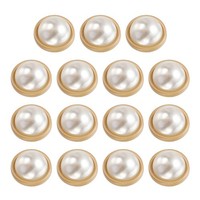 15 StüCk MetallknöPfe 15Mm Runde Perlen NäHnäGel FüR Kleidung Diy Gold
