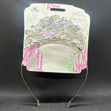 Disney Princess Ariel Silver Tiara Crown Headband Purple  Green Gems One Size