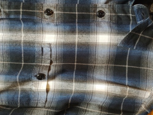 Polo Ralph Lauren Vintage Camicia XL Grigio Blu Ombra Plaid Flanella Tasche - Foto 6 di 7