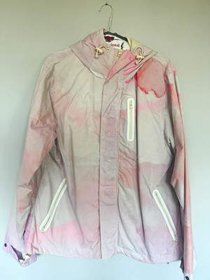 GOLF  WANG Hooded Full Zip Rain Jacket Pink Purple White Size M