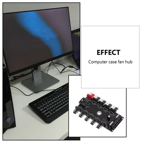 1pc Cooling Fan Hub Splitter Computer Fan Extension Adapter PC Fan Accessory - Afbeelding 6 van 12