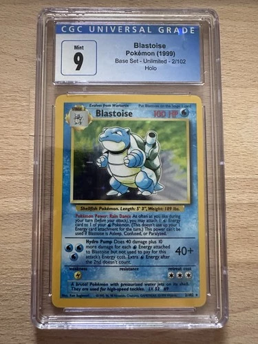 Pokemon Blastoise 002/102 Base Set Holo CGC 9