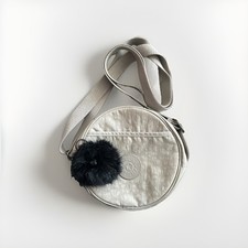 Borsa a tracolla Kipling Avaros beige cerchio tracolla zip con ciondolo