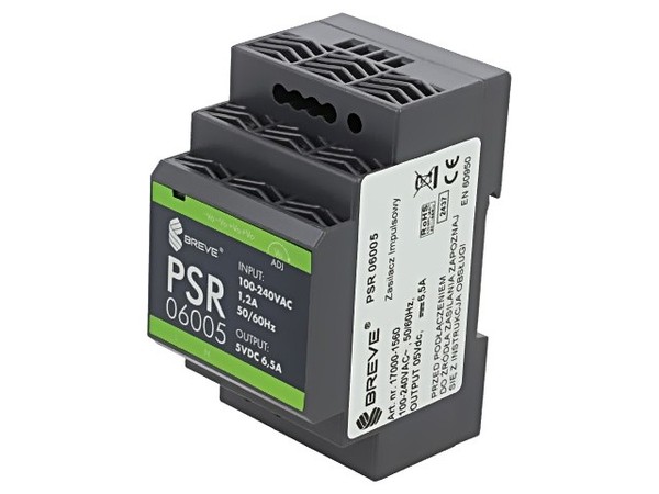 17000-1560 Netzteil: Impuls FüR Din-Schiene 32,5W 5VDC 6,5A 85-264VAC Breve Tufv-image