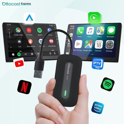 OTTOCAST Play2Video EXPRESS Netflix YouTube IPTV Wireless CarPlay Android Auto