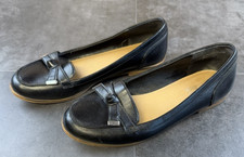Coach and Four Women's Black Slip on w/ Knotted Silver Tips Flat Loafer Size 7