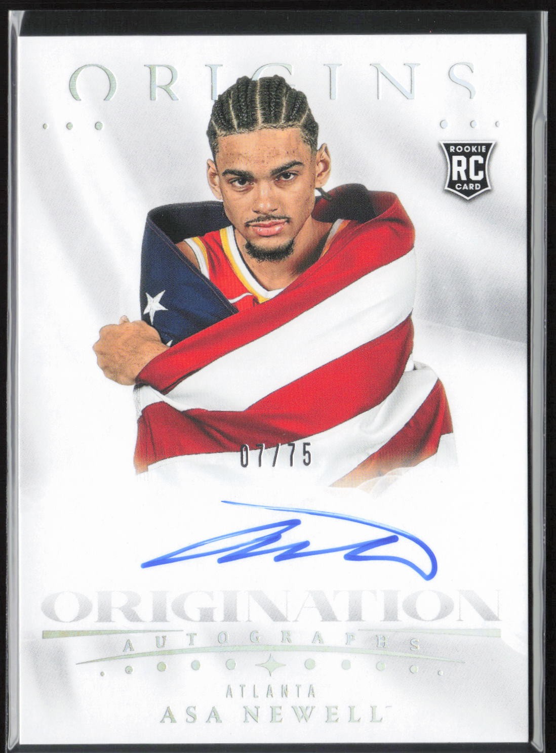 Asa Newell 2025-26 Panini Origins Origination Auto /75 USA On Card