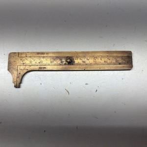 West Germany Brass Sliding Vernier Caliper Gauge Measuring Scale Ruler
