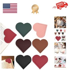 6 Pcs Leather Heart Bookmarks, Bookmarks for Women, Cute Heart Bookmark Corne...
