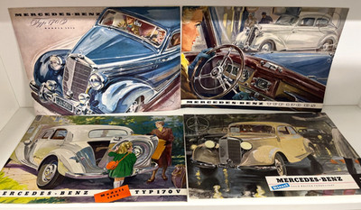 Mercedes-Benz 170er Prospekt Konvolut 4x Original 1952 Deutsche Verkaufskataloge