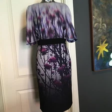 Rickie Freeman For Teri Jon Abstract floral  Print  Shift Dress Size 8