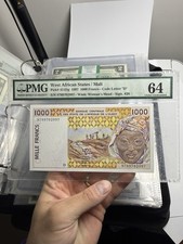 1997 West African States / Mali 1000 Francs PMG 64 CU Code Letter “D”