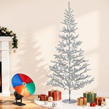 5ft Vintage Aluminum Christmas Tree With 4 Color Rotating Color Wheel Set