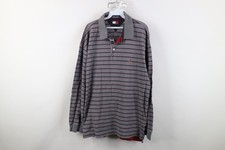 Vintage 90s Tommy Hilfiger Mens 2XL Striped Heavyweight Long Sleeve Rugby Polo