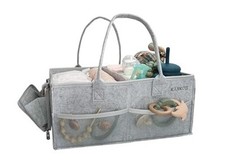 Baby Diaper Caddy, Car Caddy Storage Basket, Portable Organizer Light Grey