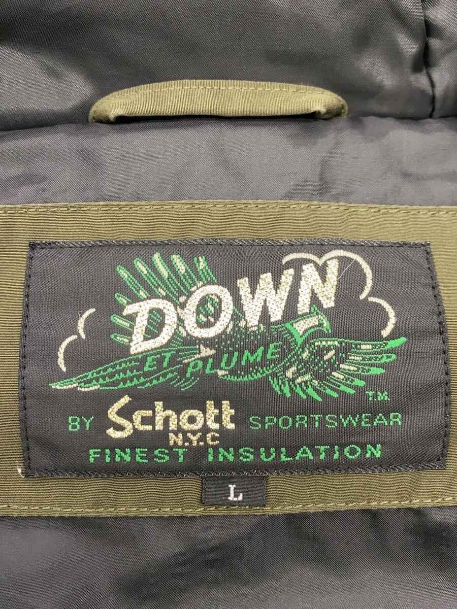 Schott Waterproof Zip Down Jacket L Polyester GRN… - image 3