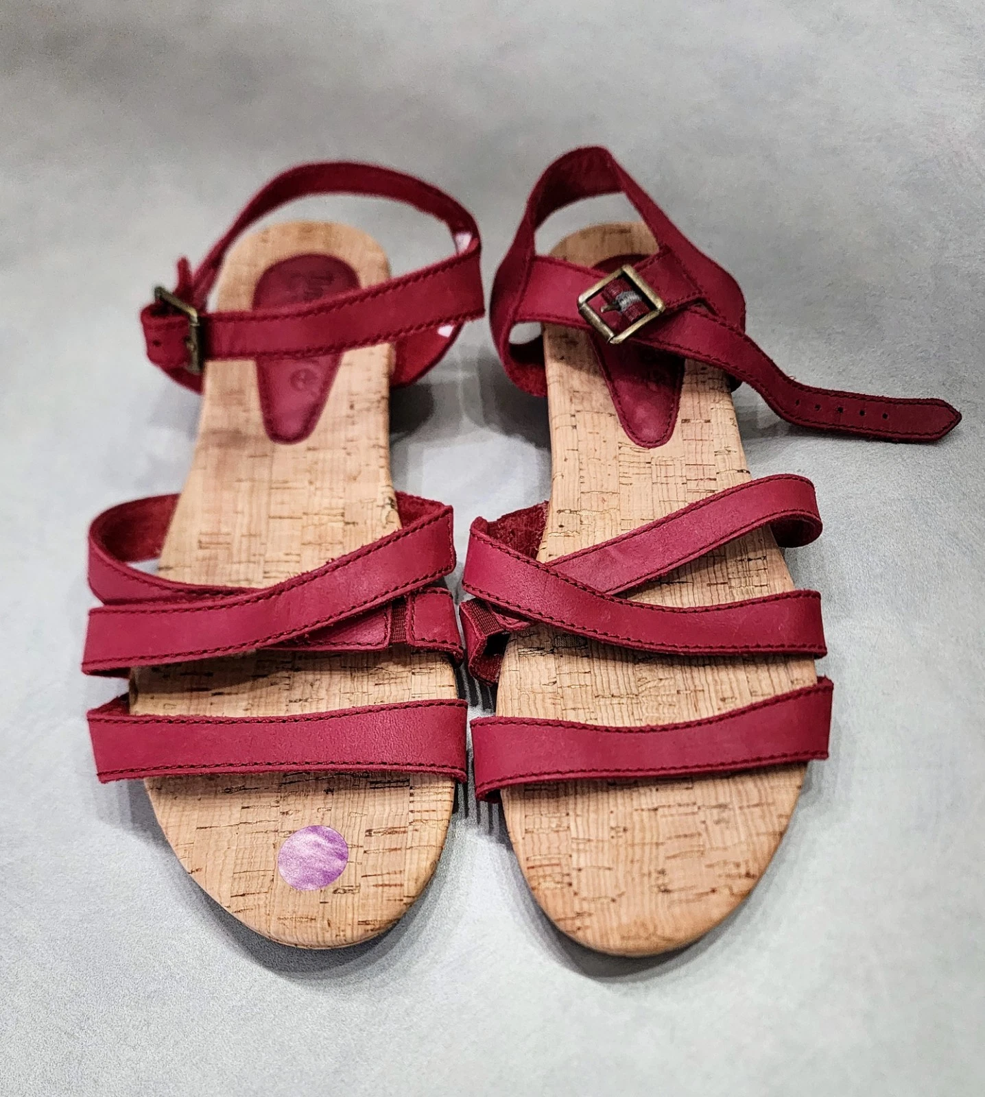 Timberland Earthkeepers sandali estivi bassi in sughero rosso con cinturino da donna taglia 9 5