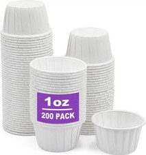 200 Pack 1 oz Paper Ketchup Cups Leak-Proof Condiment Sample Medicine Portion Cu