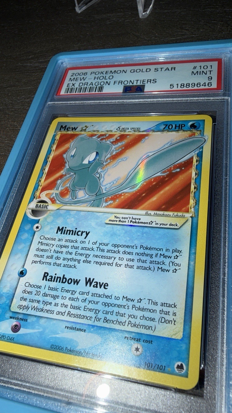 Pokémon Gold Star Mew Delta Species Holo EX Dragon Frontiers 101/101 PSA 9 Mint view 5