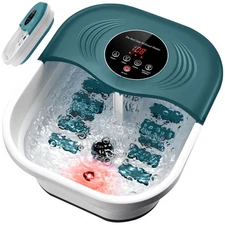 Foot Spa Bath Massager with Heat, Bubbles, Vibration, 8 Removeable Roller (no...