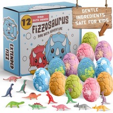 All Natural Bath Bombs for with Surprise Toys Inside- 12 Pack Organic Dinosau...
