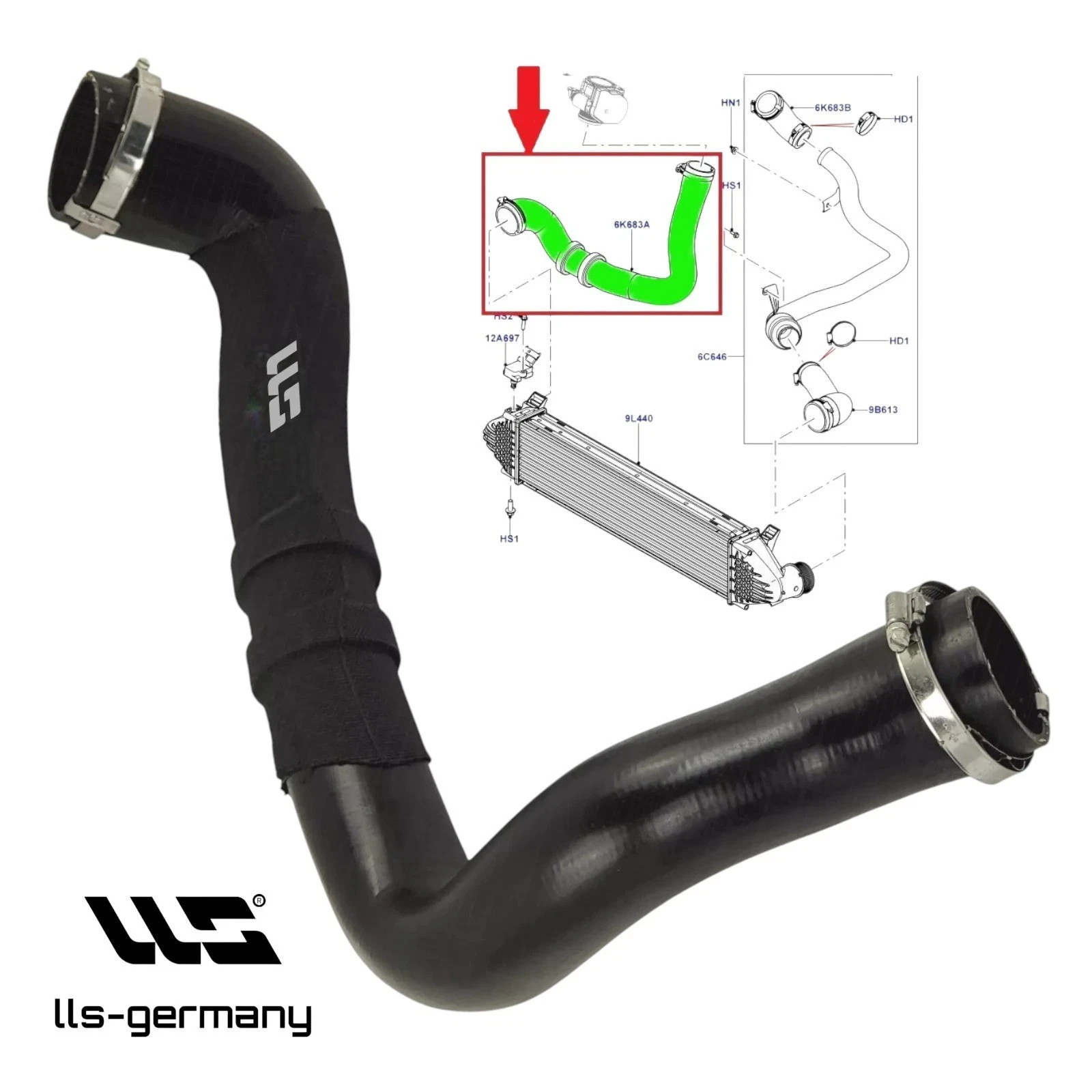 Turbo Hose Ladeluftschlauch For Land Rover Range Rover Evoque 2.2D