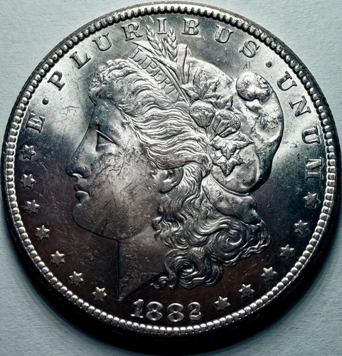 1882 CC Morgan Silver Dollar Mint State 63 Rare Carson City Uncirculated