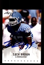 Signed Football Card Auto Zach Brown 2012 Leaf Young Stars #90 Tar Heels