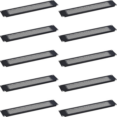 2U Blank Rack Mount Panel Spacer with Venting (10 Pack) for 19In Server Rack Enc